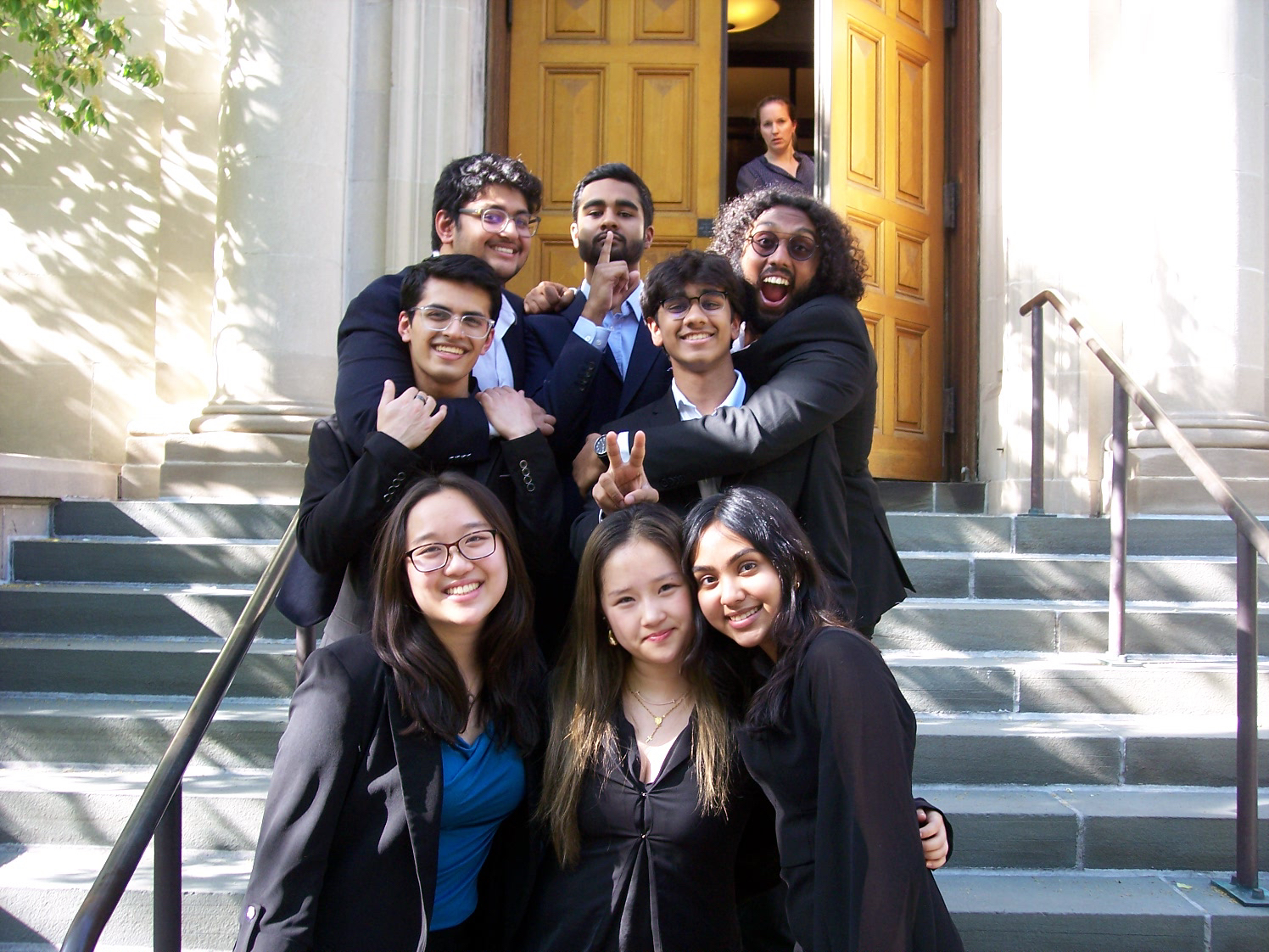 Students on steps