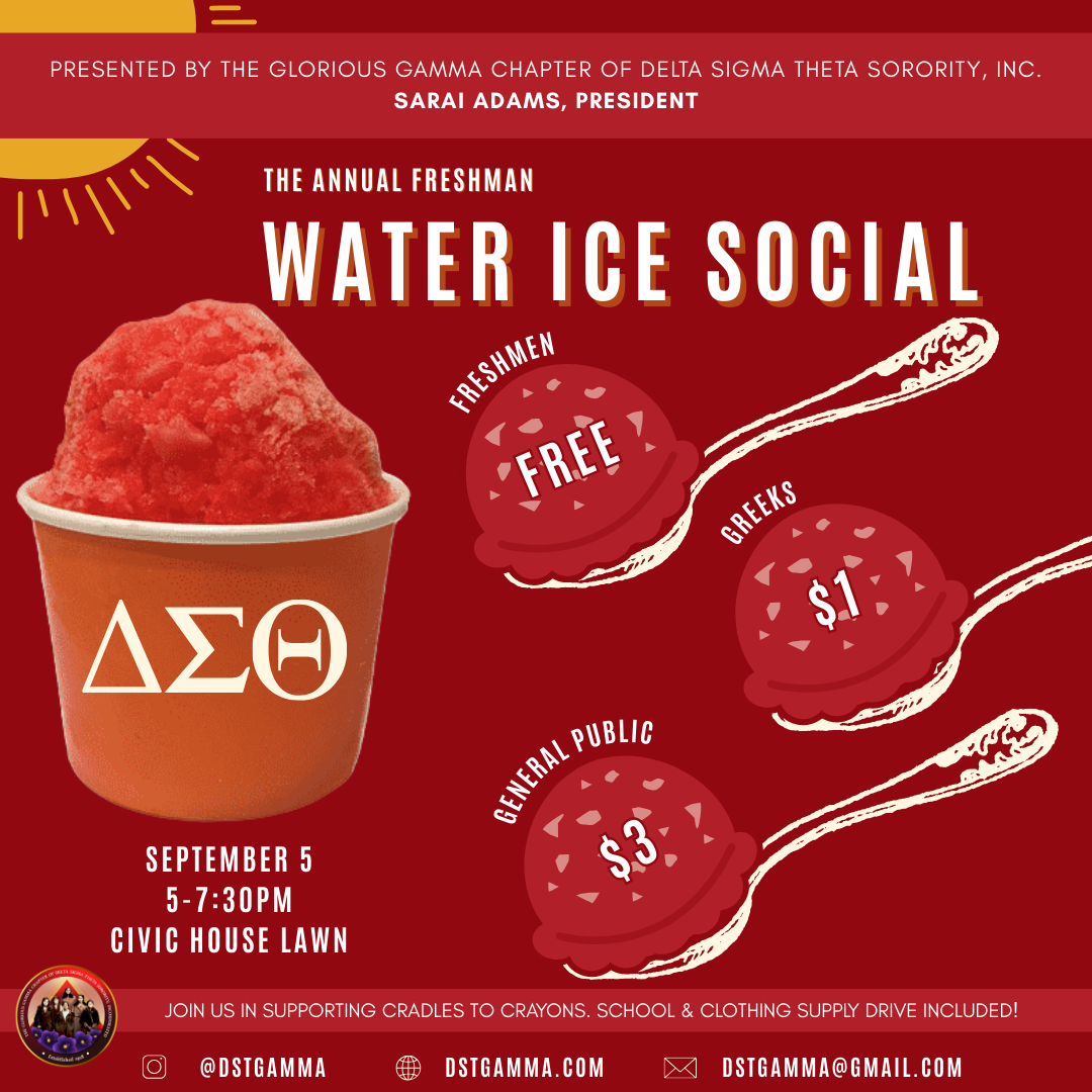 Annual Freshman Water Ice Social Flyer